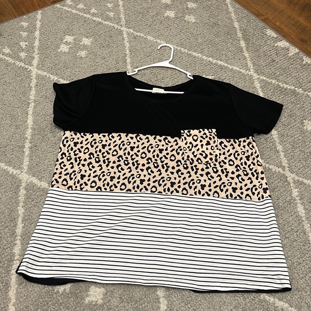 3 printed top with pocket, XXL